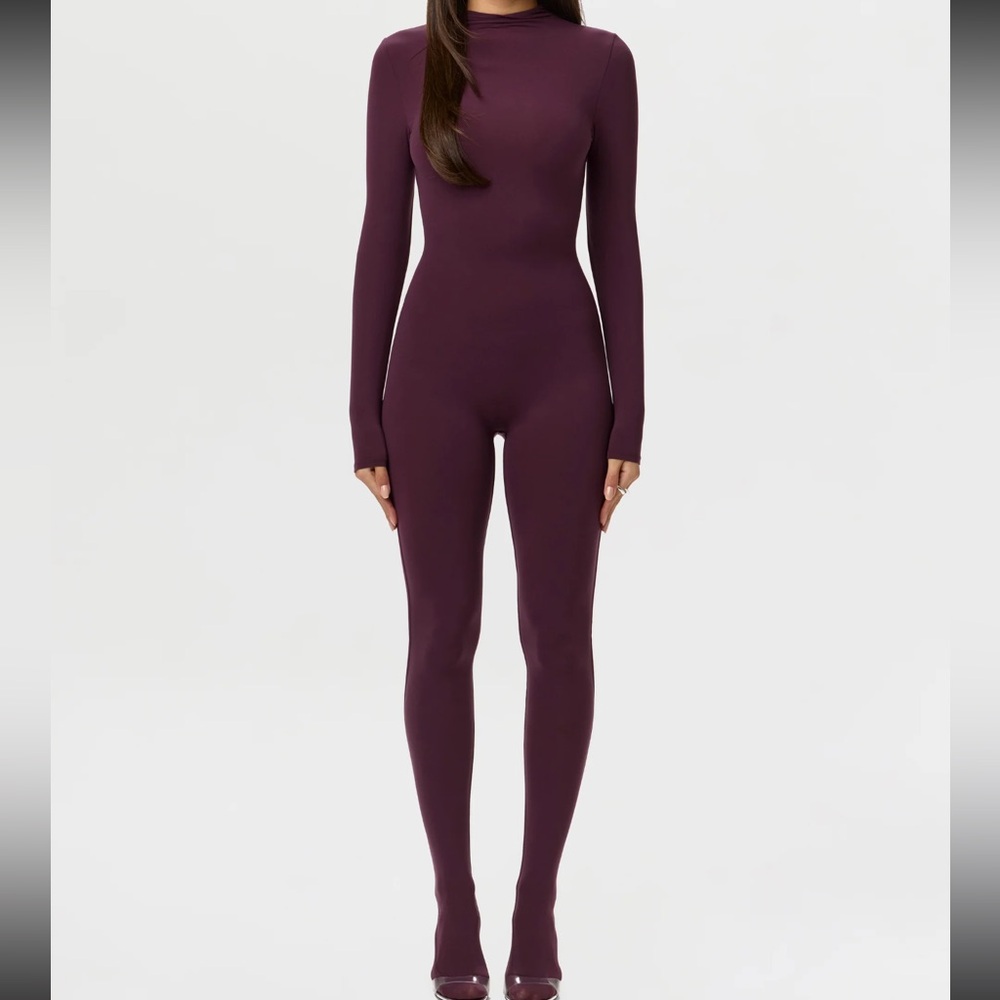 Plum closed toe jumpsuit